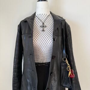 Handmade Rhinestones see through fisnet top sexy glam gothic cropped coquette to